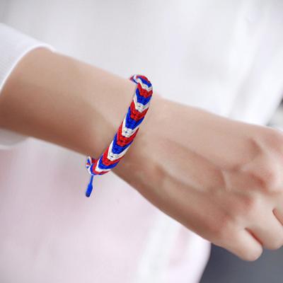 Yousheng Ukrayna İp İplik Bileklik Ülke Bayrağı Kodu Bileklik El Yapımı Örgülü İp Erkekler Kadınlar için Bileklik