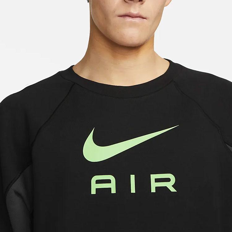 Nike Minimalist Letter Logo Print Long Sleeve Crew Neck Sweatshirt Men Tops Black DQ4206-011