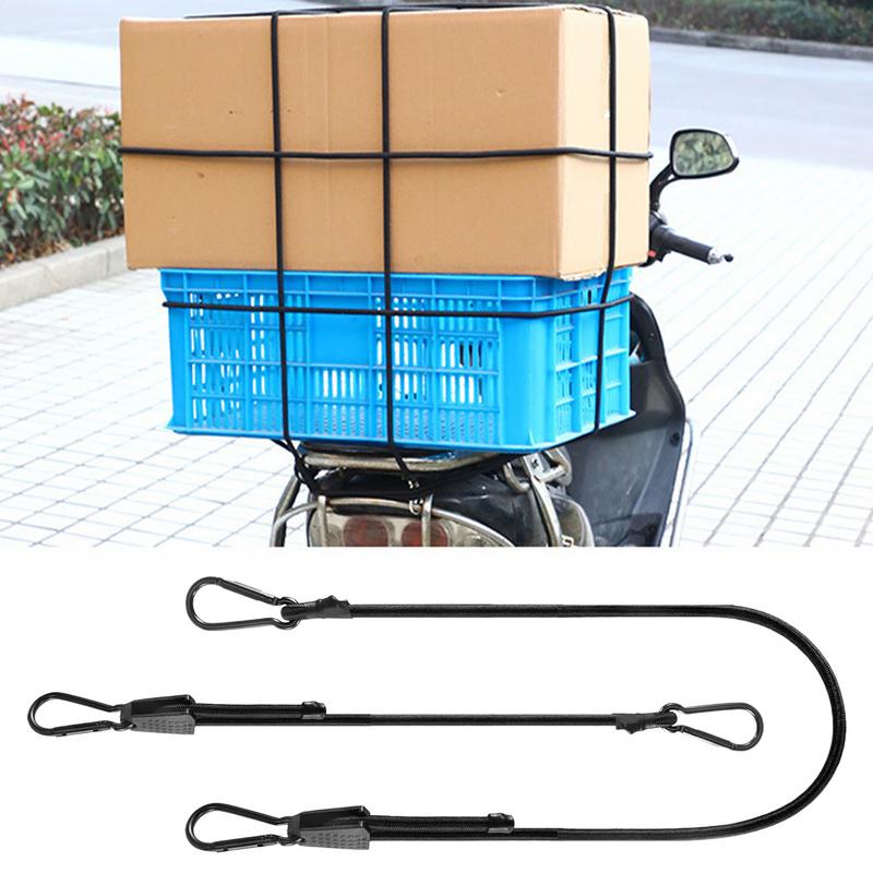 motorcycle Bungee Cords Truck Lashing Cords UV-Resistant Elastic Straps with Clips Outdoor Luggage Rope Carabiner Bungee Cord