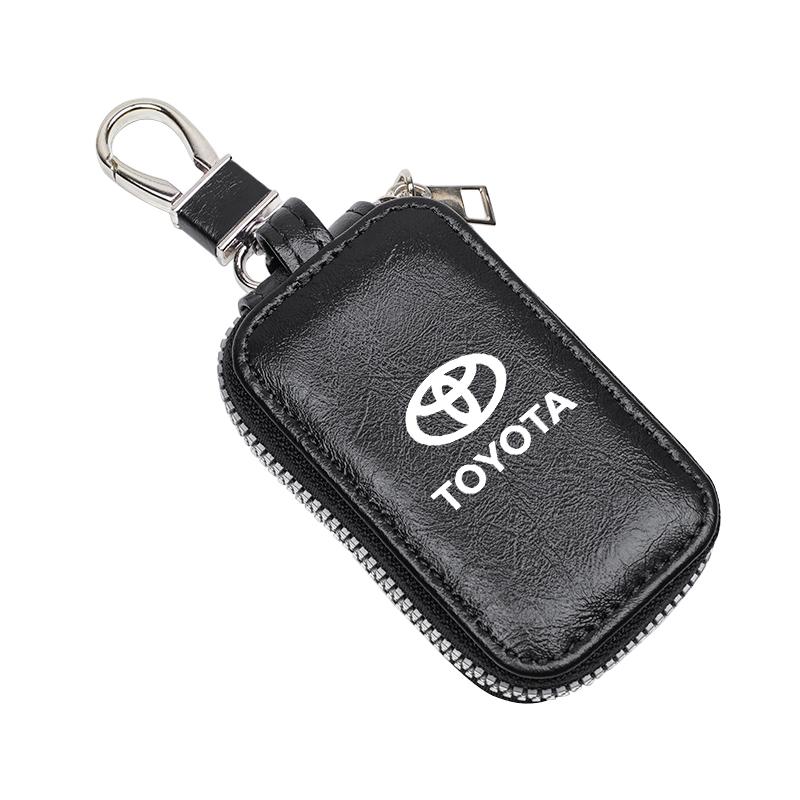 Car Key Bag Cover Keychain Ring Leather Protection Case For Toyota GR 86 Corolla RAV4 CHR Yaris Camry Prado Prius Avensis Hilux