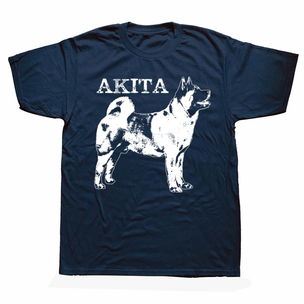 Funny American Akita Dog Graphic T Shirts Men Women Pure Cotton Humor Streetwear Tee Shirt Short Sleeve Unisex Loose Clothing
