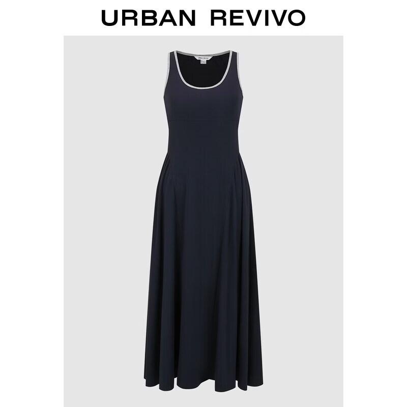 UR2026 Women s Contrast Backless Sleeveless Dress S