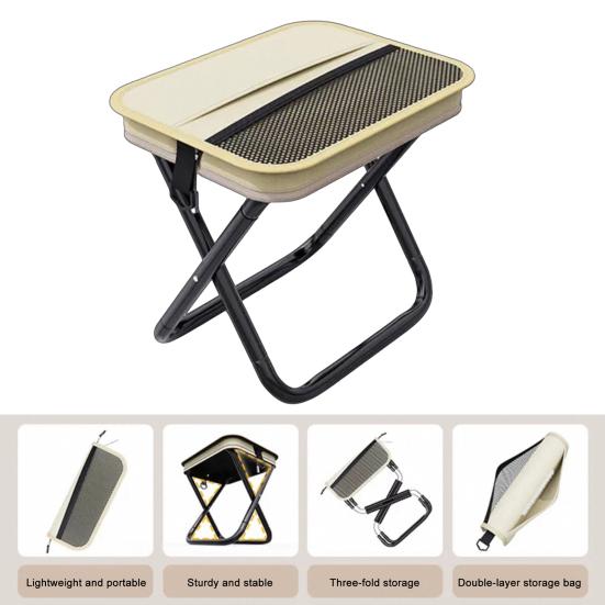 Mini Folding Stool with Carry Bag Portable Lightweight Heavy Duty Waterproof Outdoor Camping Backpacking Beach Picnic Fishing Collapsible Chair Seat