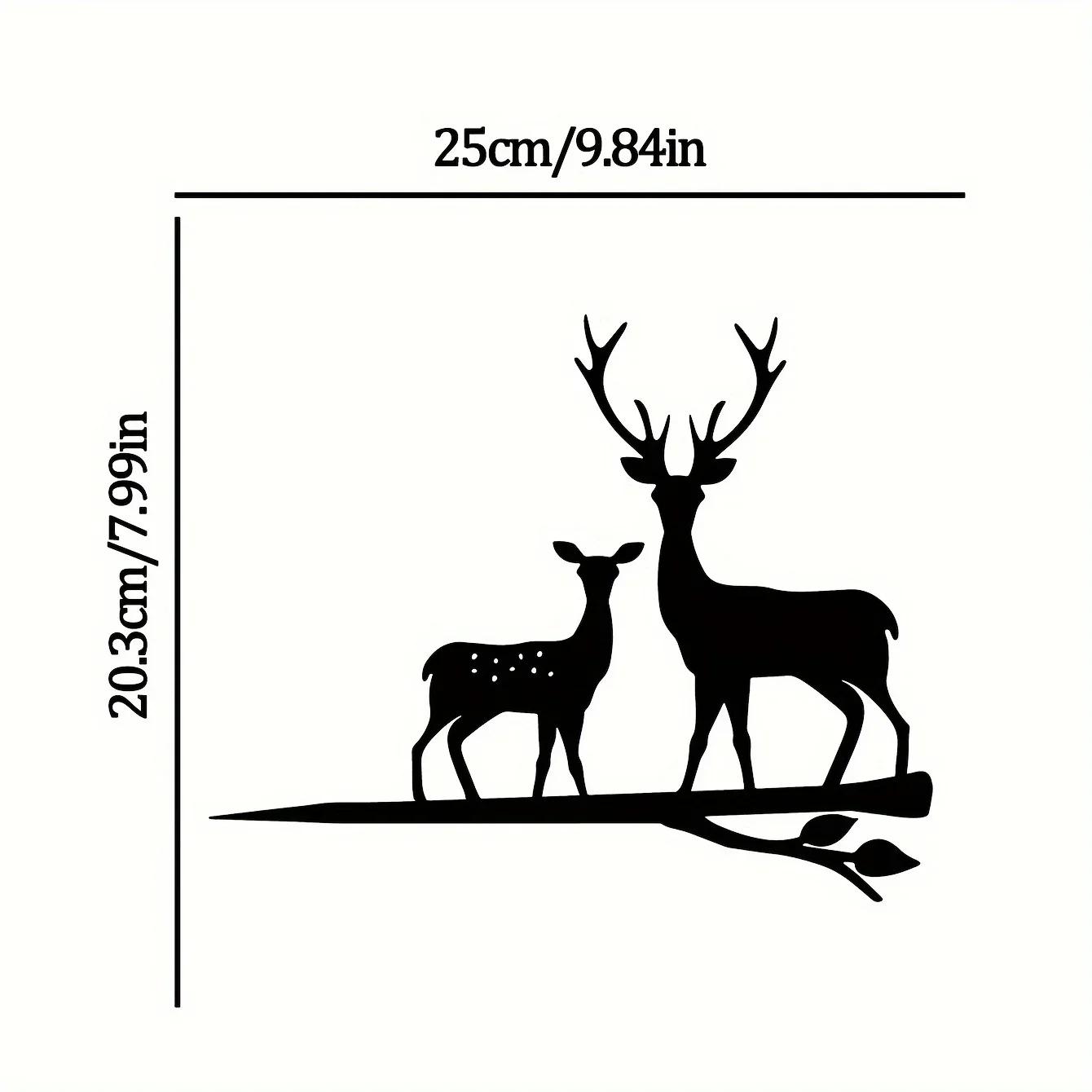 

Искусство из железа «Два оленя на ветке» — металлический силуэт для украшения дома и улицы, идеально подходит для рождественского и сезонного декора бежевый