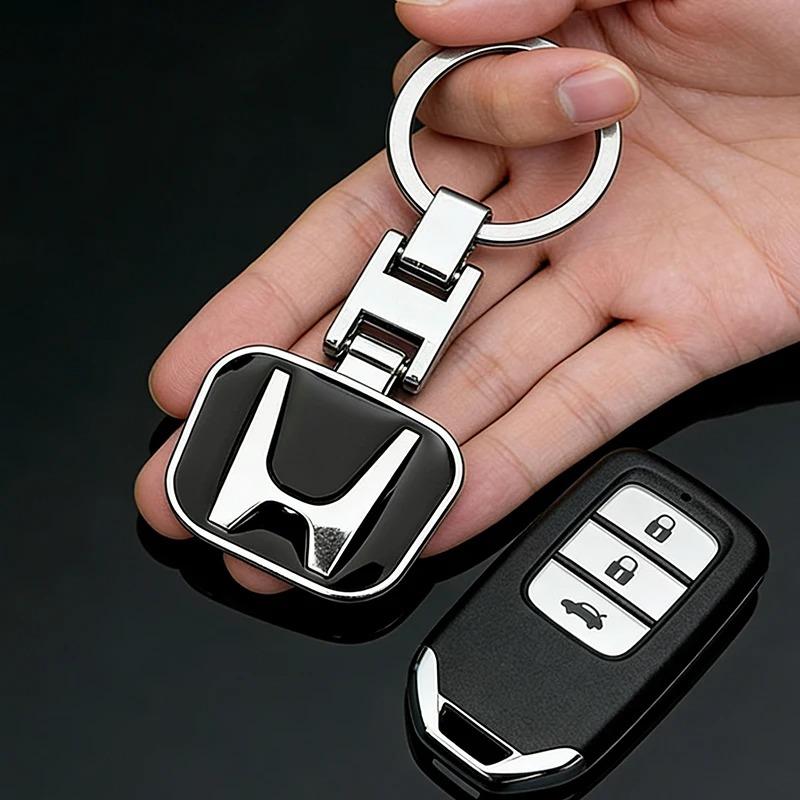 1Pcs Car H Logo Keychain 3D Metal Key Ring Accessories for Honda Civic Fit Jazz Accord Pilot CRV Odyssey Passport City Shuttle RH6