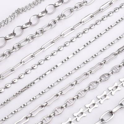 Stainless Steel Chain Cuban Link Chain Basic Punk Chain for DIY Necklace Bracelet Jewelry Making Accessories
