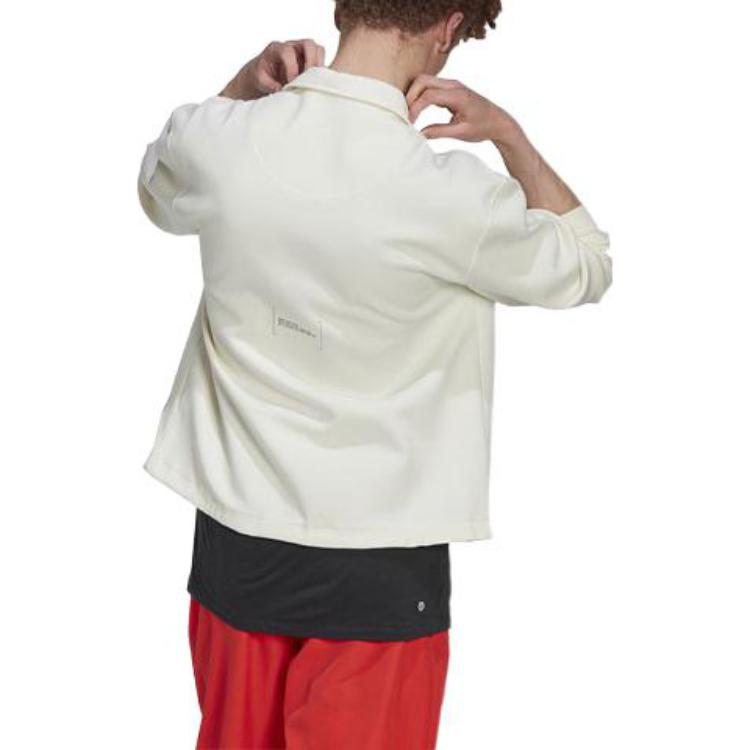 Adidas Solid Color Logo Single-Breasted Lapel Long Sleeve Jacket Men Jackets White HG2072