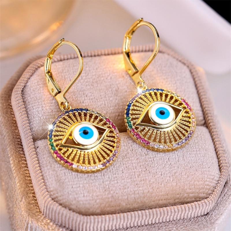 Wish Devil's Eye Round Ear Buckle Simple Personality Niche Elegant Ear Buckle Earrings