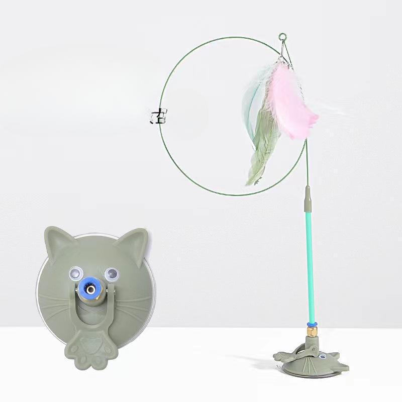 Powerful Suction Cups Since Hi Cat-teasing Stick Removable Can Be Hand-held Feather with Bell Long Rod Interaction