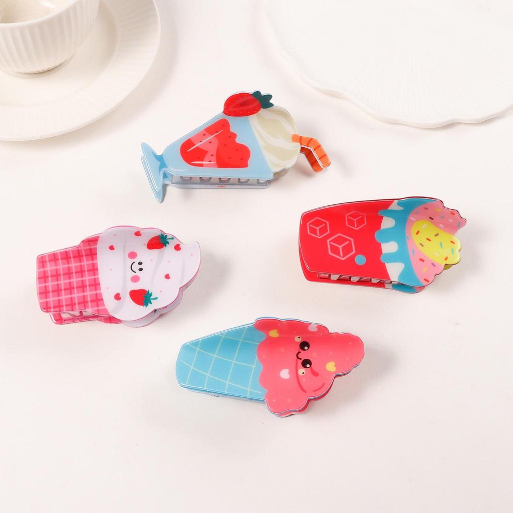 Bamboo Yao Cute Ice Cream Cake Claw Clip - Fun Dessert Hair Accessory for Women