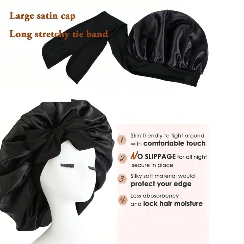 Satin Bonnet Silk Bonnet Adjustable Bonne for Sleeping Hair Bonnet with Tie Band Bonnets for Women Men Hair Wrap
