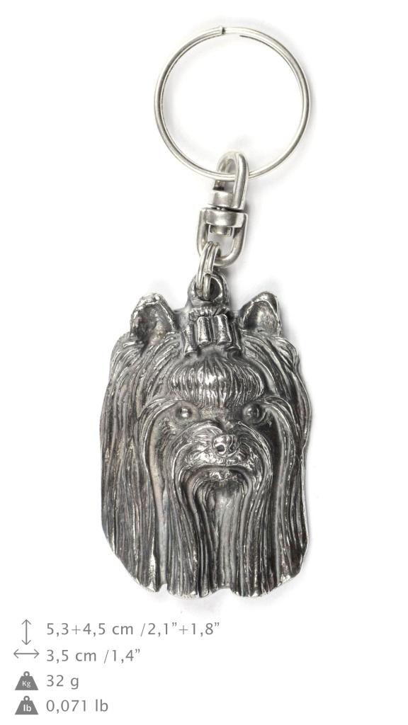 Yorkshire Terrier, Yorkie III - Silver-plated Dog Pendant, Handbag Decoration, Backpack Pendant by Art-Dog Brand