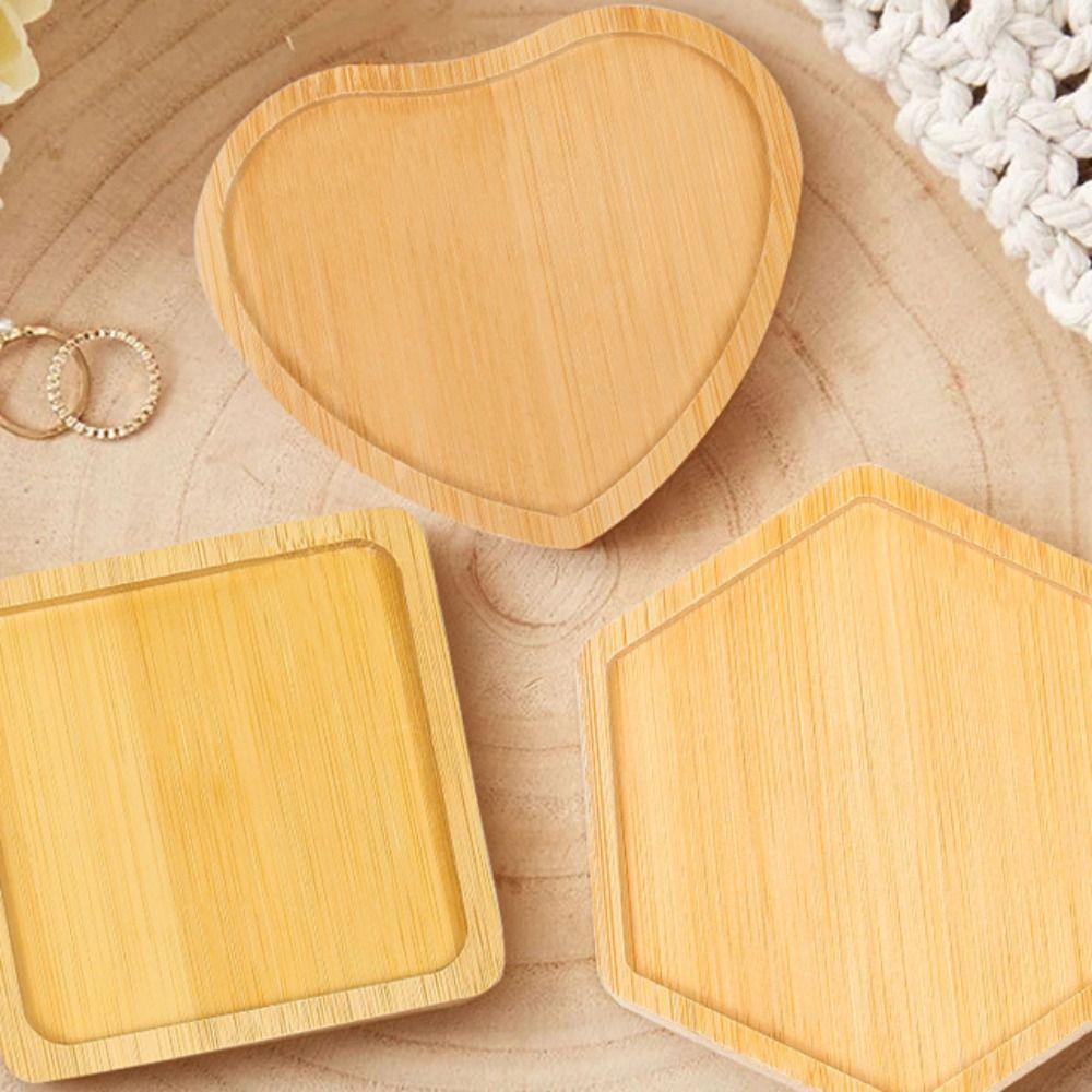 5pcs Natural Bamboo Coasters Creative Tea Cup Mats Crafts Insulated Placemat  Dish