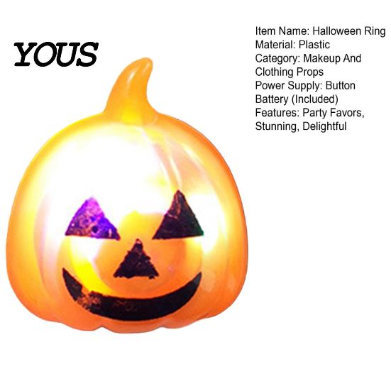 Bague sur le thème d'Halloween Anneaux LED, Anneaux de Doigt Lumineux Jouet pour Enfants Adultes, Décoration de Fête Effrayante Citrouille Fantôme Globule Oculaire Cadeaux Lumineux Friandises