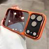 Luxury Orange Transparent Phone Case For iPhone 17 16 Pro Max 17 Pro 16 Metal Lens Shockproof Hard Acrylic Bumper Clear Cover