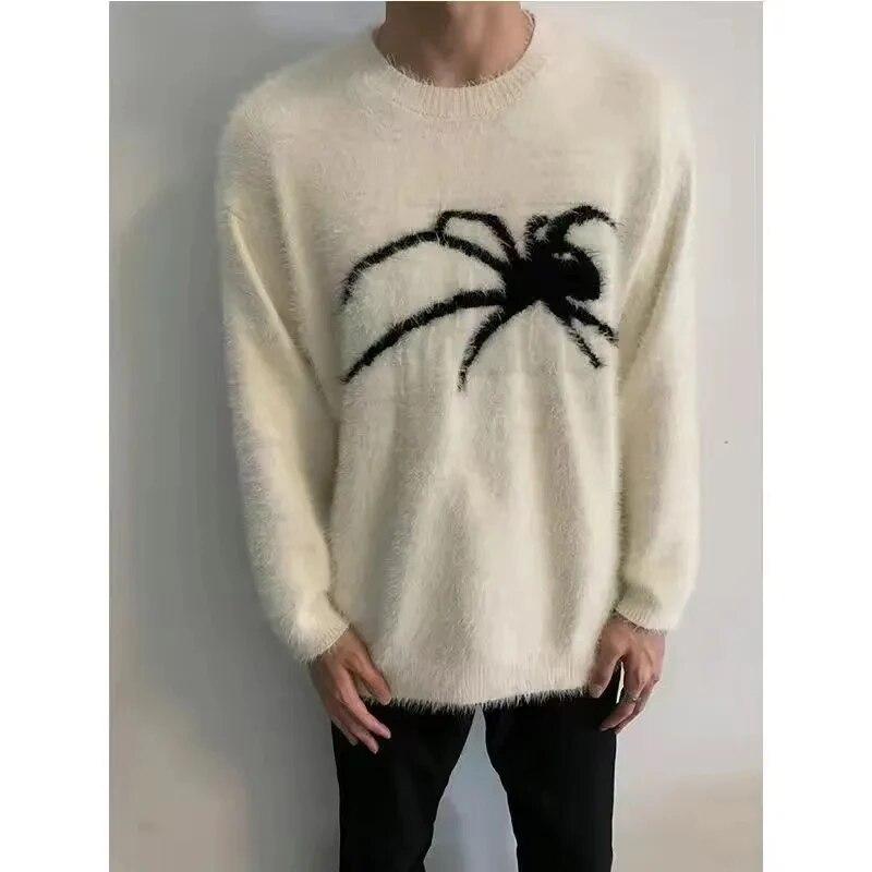 Spinnenpullover für Damen, Pull-Strickwaren, Vintage-Pullover, koreanische Winterkleidung, Strickpullover, lässig, übergroß, Y2k-Pullover für Männer
