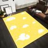 White Clouds On Yellow Wave Pattern Rug Non-slip Rug Suitable for Living Room and Bedroom Sofas