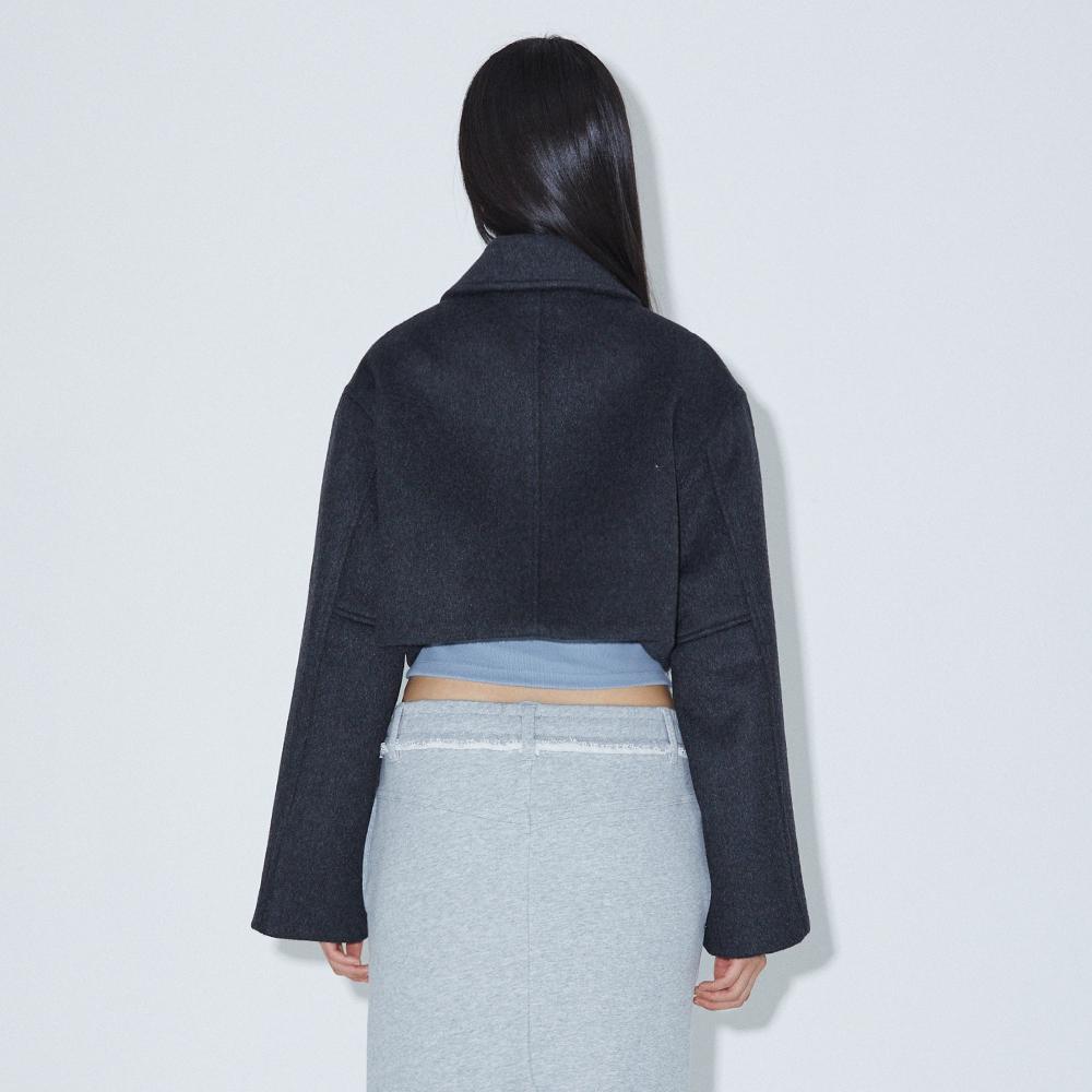 Lalafox Two-Way Crop Jacket Charcoal Bp3Wj004