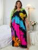 Rochie Kaftan Lungă Imprimată Boemă cu Decolteu în V Mărimi Mari Femei Elegantă pentru Vacanță Cover-up pentru Costum de Baie