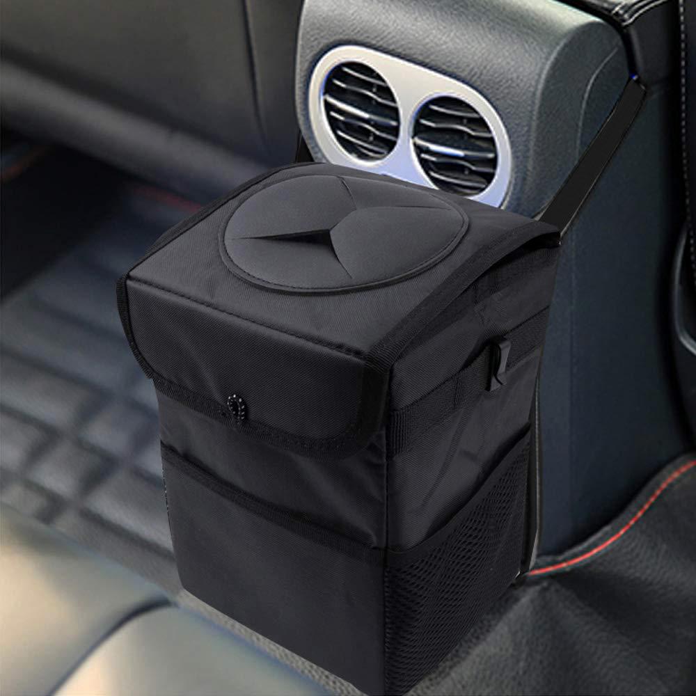 Waterproof Car Trash Can Bin Auto Car Accessories Organizer Garbage Dump For Trash Can Cars Storage Pockets Closeable Portable