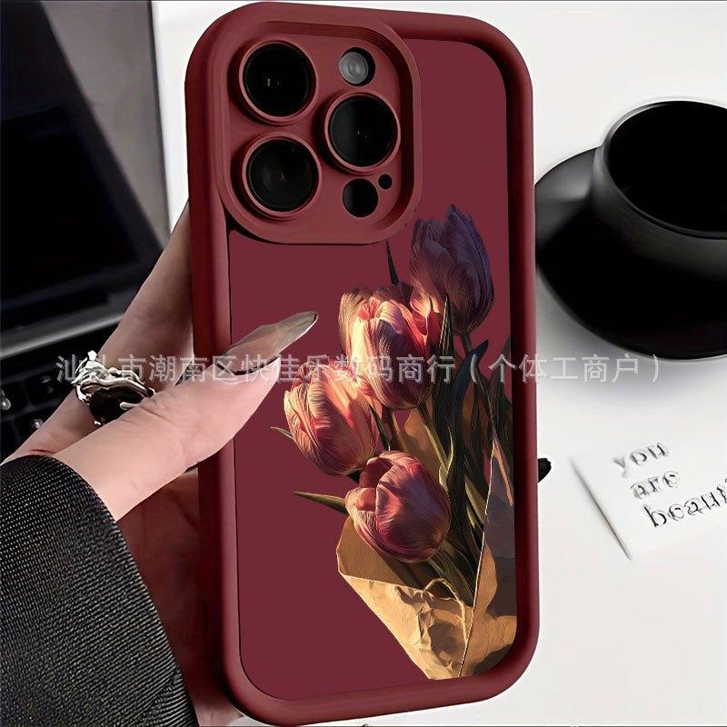 Tulip iPhone 16 Pro Max Phone Case 17 Apple 15/14/13 Flower 12 Full Coverage Protective Case 11 Soft
