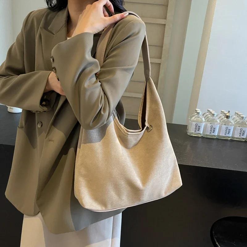 Large Capacity Monochromatic PU Shoulder Bags for Leisure  Simple Sweet Bag  Soft and Versatile  Pendular Crossbody Bag  Fashion