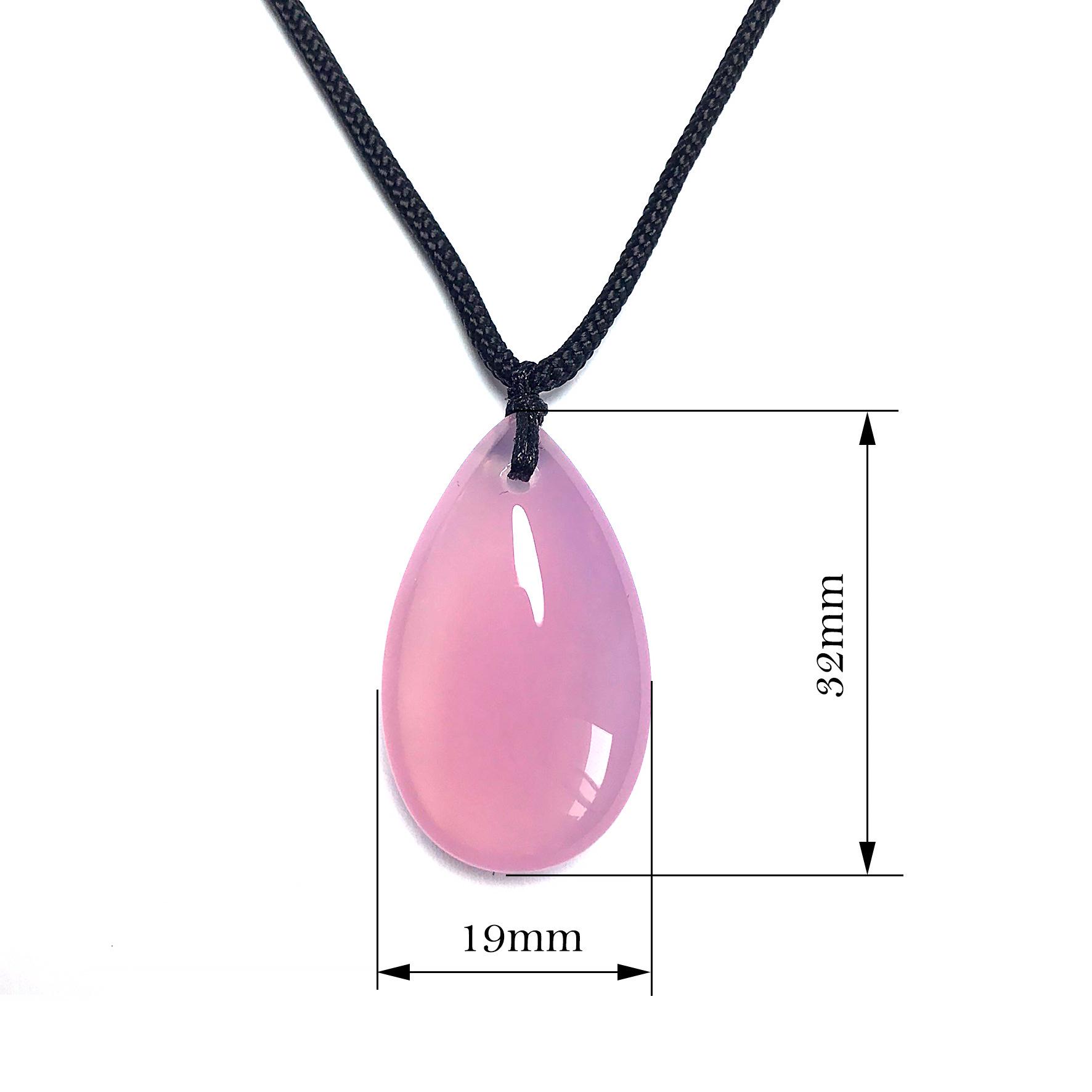 Agate and Dongling Jade Water Drop Necklace with Chalcedony Pendant