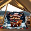 1pc Winter Deer Outdoor Personalized Flannel Blanket, Soft, Lightweight Personalized Flannel Blanket, Digital Printing,
