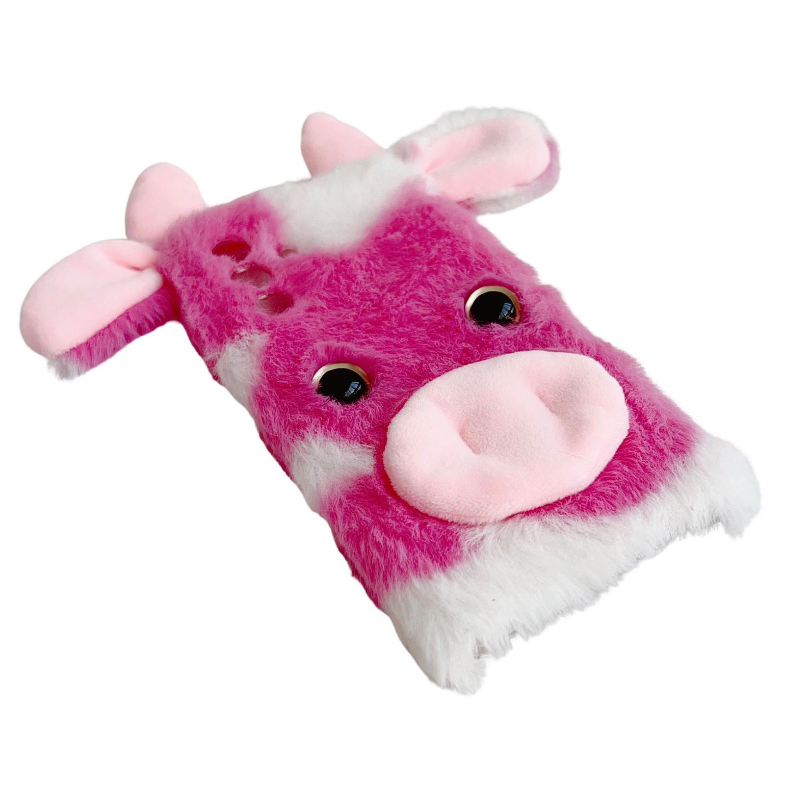 

For Samsung Galaxy A26 5G Case Fluffy Cows Ear Soft TPU Protective Phone Cover Rose