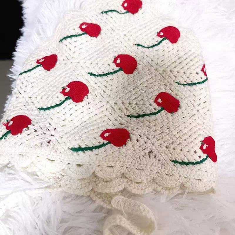 Cherry Triangle Hair Scarf Gilrs Holiday Retro Hair Bands for Women Makeup Styling Bandana Headwarp Headwear Accessories