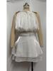 Sexy Lurex Tie-Up Halter Mini Dress - Solid Color, Sleeveless, Round Neck, Spring/Summer Style