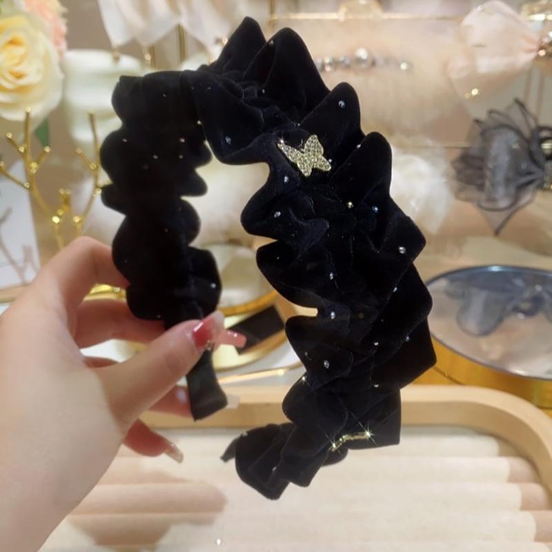 

Плиссированные тканевые повязки для волос в виде бабочек для женщин, элегантные французские повязки для волос, аксессуары для волос