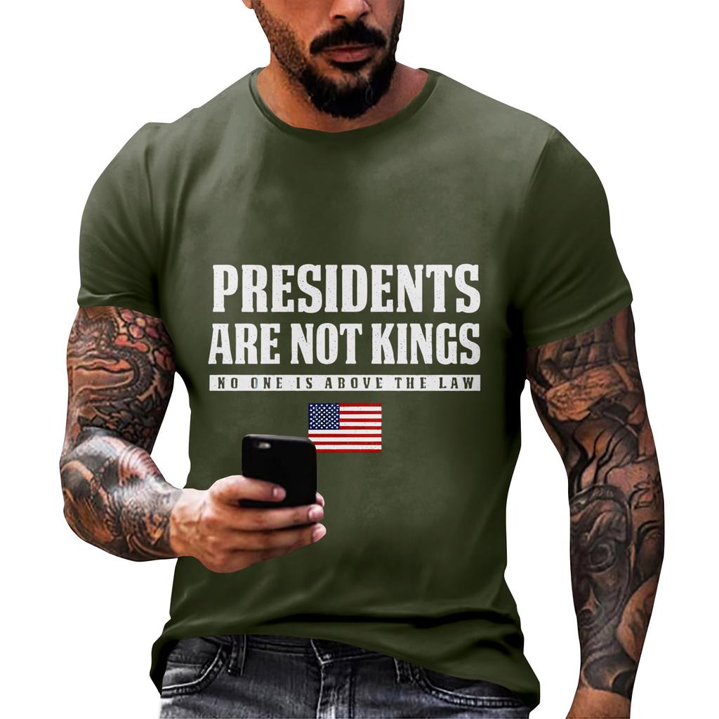 Men's  Neck Short-Sleeve T-Shirt With American Political Print