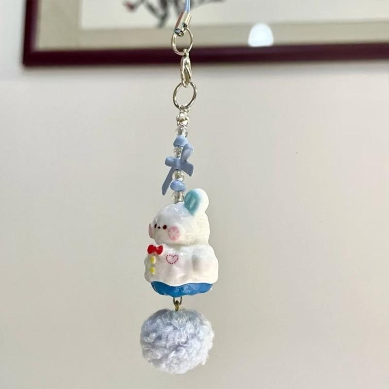 Festive Snowman Snowflake Mobile Strap Keyring Portable Accessory for Winter Enthusiasts of Any Ages Stylish Outfits