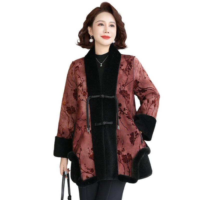 Mom Winter Fur Integrated Coat Middle Elderly Noble New Imitation Mink Velvet Coat Grandma Winter Fur