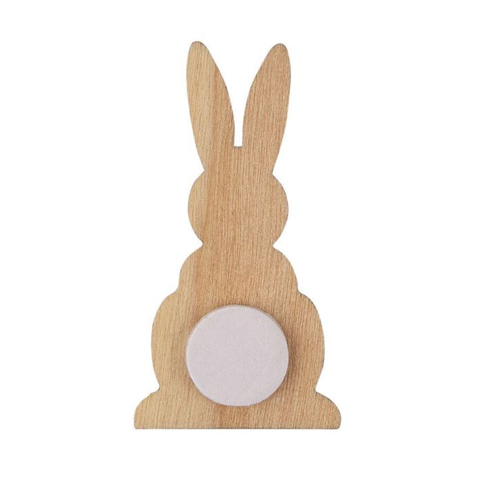 Decorative Accessory - Wooden Miniatures - Colorful Rabbits - 2x4 Cm - 12 Pieces - Adhesive Included