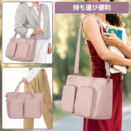 Teamoy Tote Bag, 10 Pockets, A4 Size, D-Ring, and Pen Slot, Large Capacity, Lightweight, Shoulder Bag, Perfect for Commuting, School, or as a Mother's
