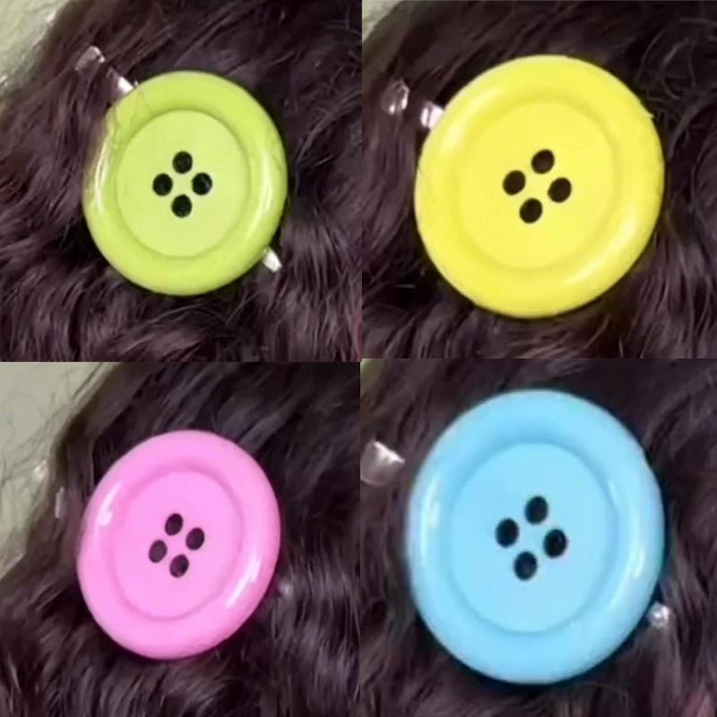 4pcs Fashion Colorful Y2K Large Button Side Hair Clip Harajuku Candy Girls Gift Subculture Vintage INS Decoration Accessories