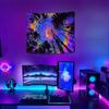 2D Blacklight Forest Moon Tapestry, UV Reactive Trippy Wall Hanging for Bedroom & Dorm