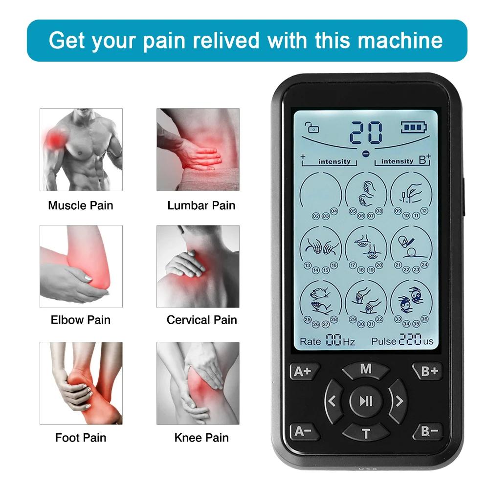 36 Modes Electric Tens Relax Muscle Stimulator EMS Acupuncture Body Massager Digital Therapy Slimming Machine Electrostimulator