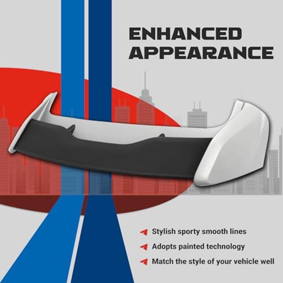 Roof Spoiler Compatible with 20122018 Ford Focus Hatchback Models Rear Wind Spoiler Plastic Gray Black Painted for Enhanced Aer