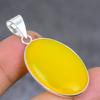 Yellow Onyx Gemstone 925 Sterling Silver Jewelry Pendant 1.65"
