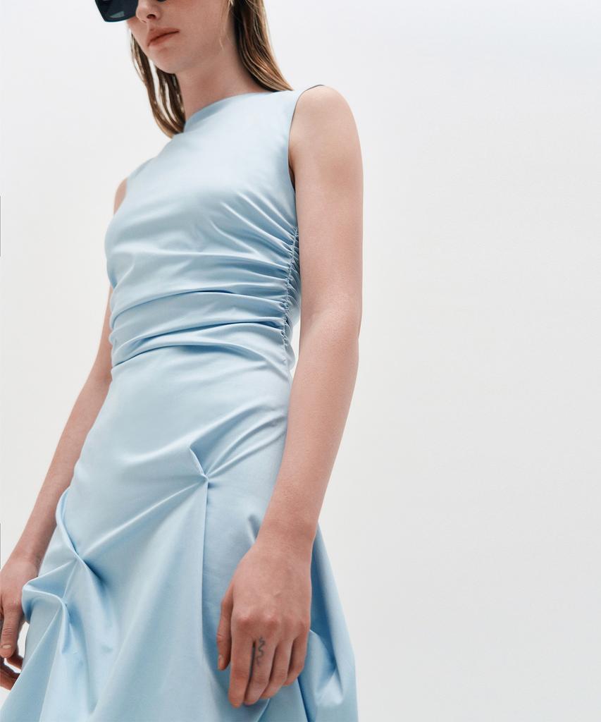 Kimjisu Dozi - Sleeveless Pinched Long Dress _ Sky Blue