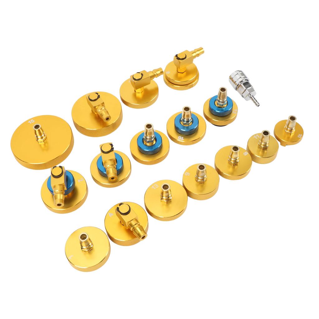 17PCS Brake Fluid Bleeder Adapter Kit Aluminum Master Cylinder Bleeder Adapter Set for Most Vehicles