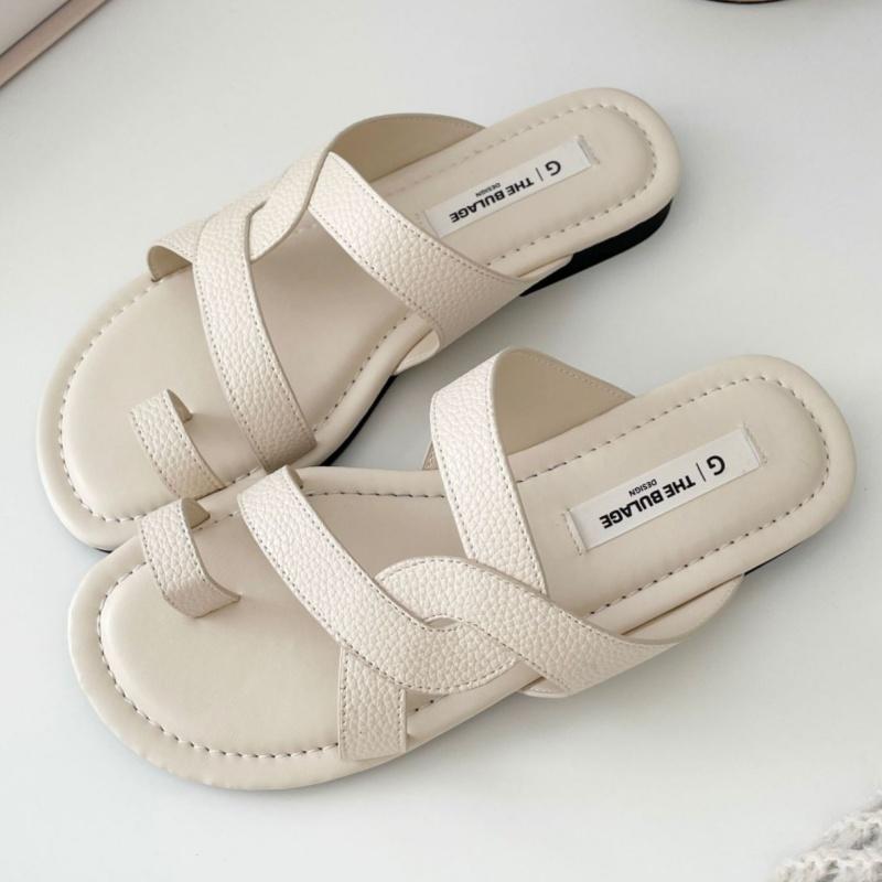 Women Sandals Retro Gladiator Casual Pumps Genuine Leather Low Heels Office Ladies Shoes Woman Summer Fashion Concise