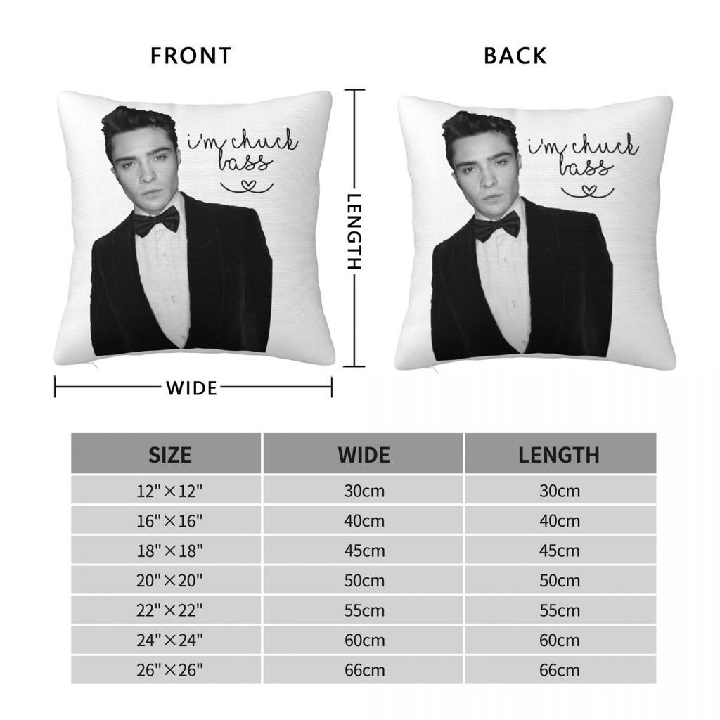 Ed Westwick I'm Chuck Bass Printed Pillowcases Cushion Cover Pillow Covers Warm Home Decoration Square Multi-Size