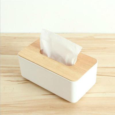 Caja de pañuelos de madera, servilletero, tapa de bambú, estuche para pañuelos, dispensador de toallitas, organizador de papel higiénico, contenedor para artículos para el hogar y el coche.