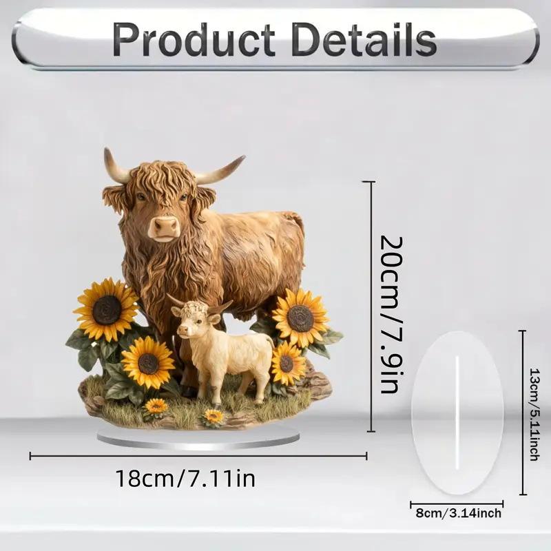 2D Colorful Animal Acrylic Ornaments Colorful Cat Figurine Decoration Kitten Standing Miniature Desktop Decoration For Home