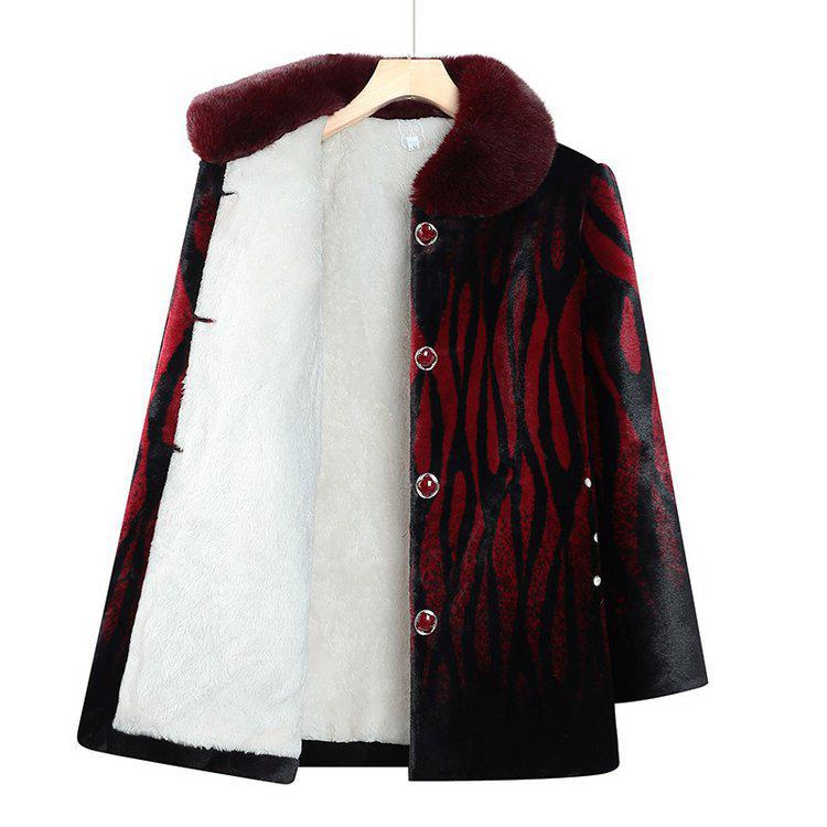 Women's One-Piece Grandma Style Mink Velvet Jacket – Versatile, Stylish, Autumn/Winter Top