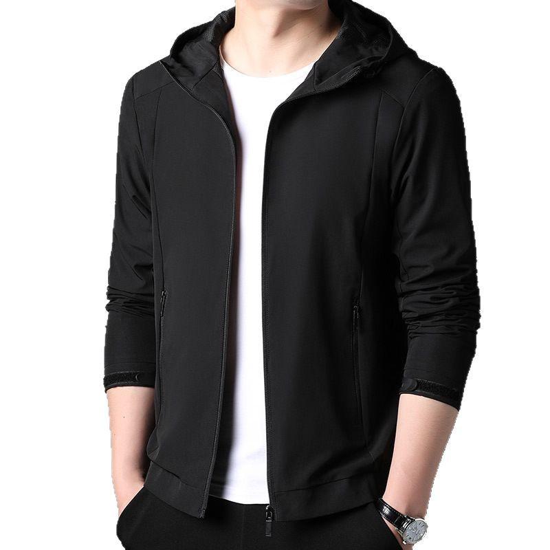 2025 Autumn/Winter Men's Trendy Hooded Jacket: Casual Zipper Top for Middle-Aged Fashion